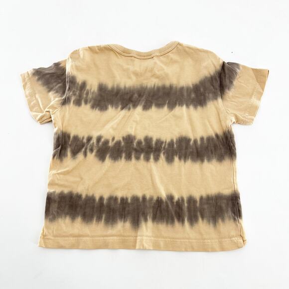 Zara Kids Tie Dye Crew Neck Short Sleeve T-Shirt Unisex Kids 12mos Tan - Picture 3 of 4